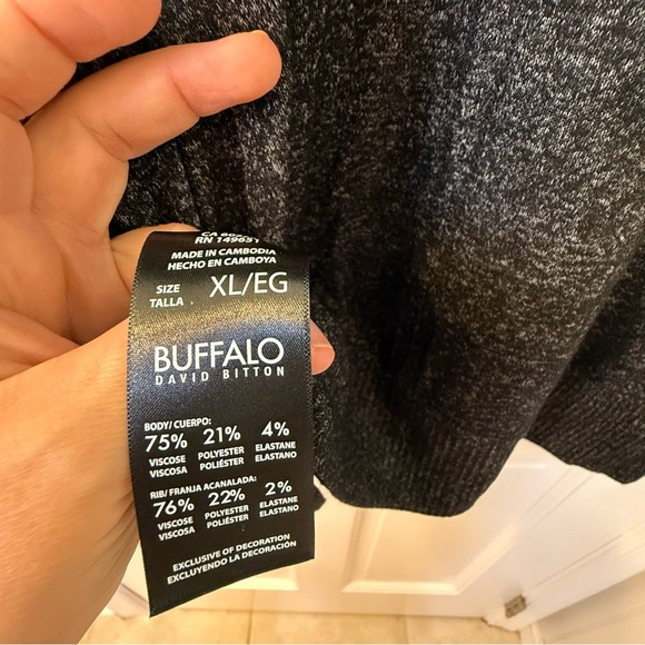 Buffalo David Bitton Charcoal V-Neck Sweater - Picture 7 of 9